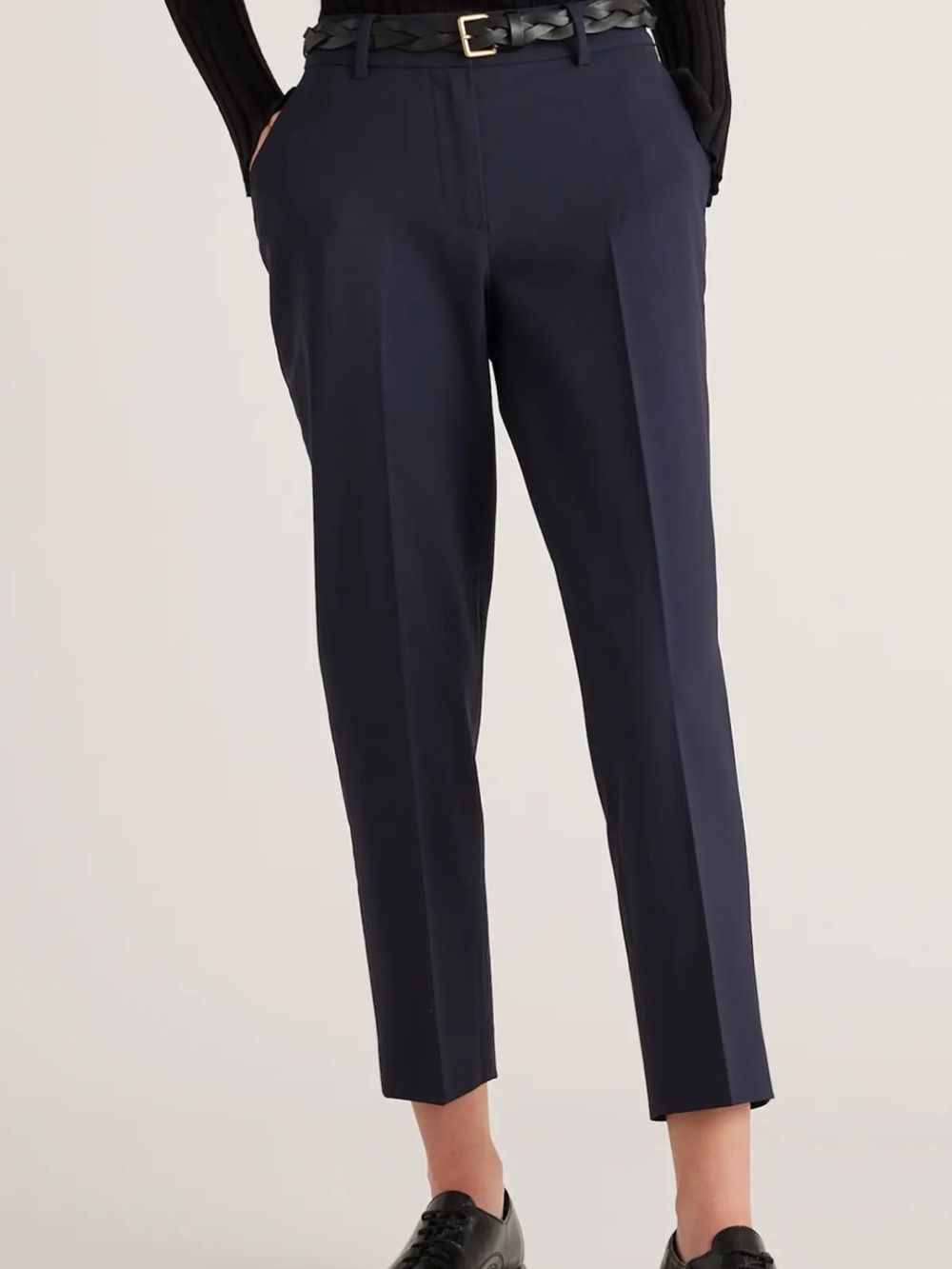 Italian Wool Slim Leg Ankle Pants
